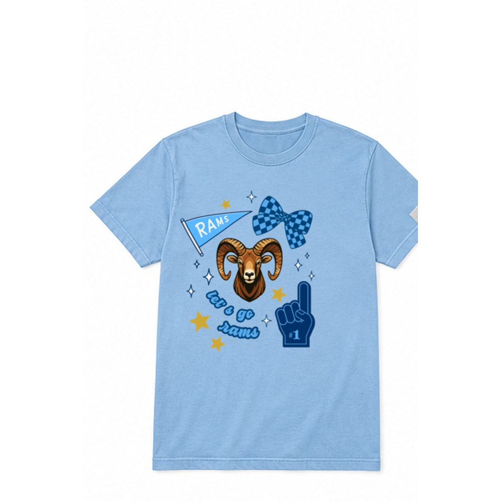 Rams Fun adult T-shirt in carolina blue