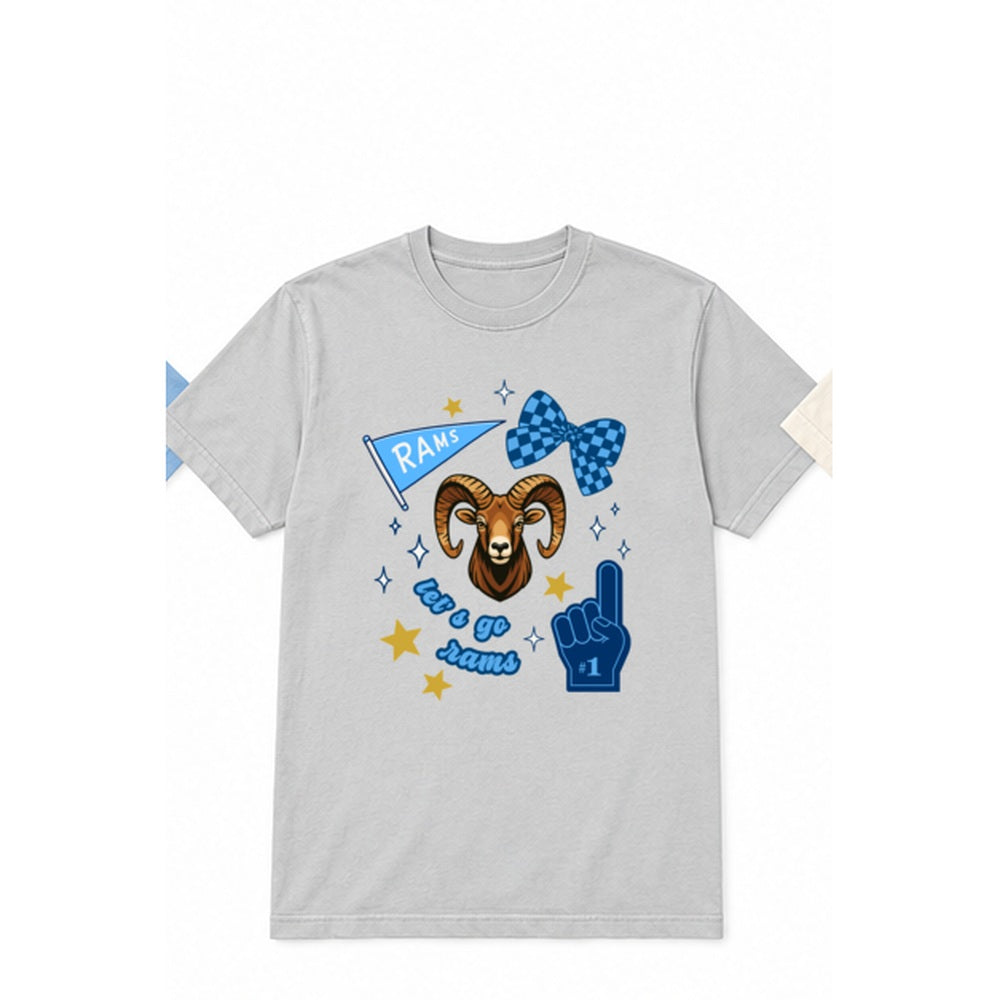 Rams Fun adult T-shirt in light gray