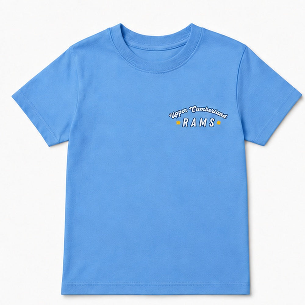 Rams Kids youth T-shirt front in carolina blue