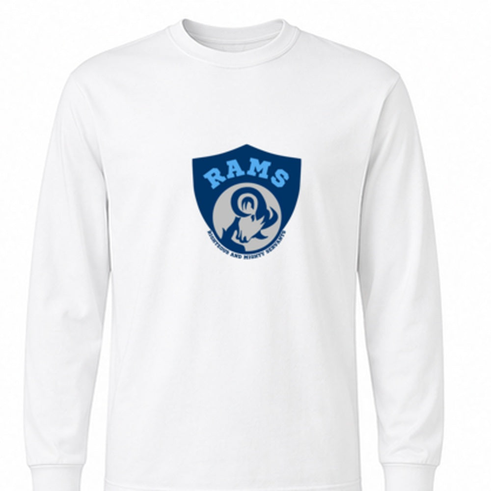 Rams Logo cotton-long-sleeve in white