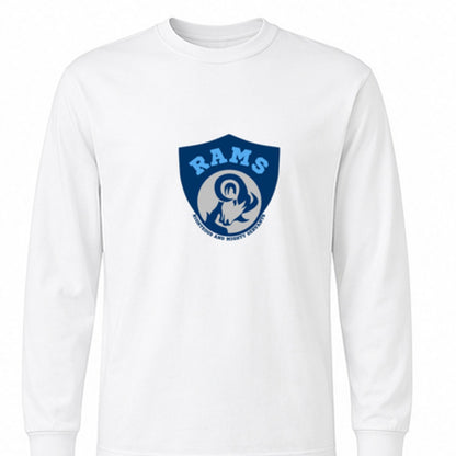 Rams Logo cotton-long-sleeve in white