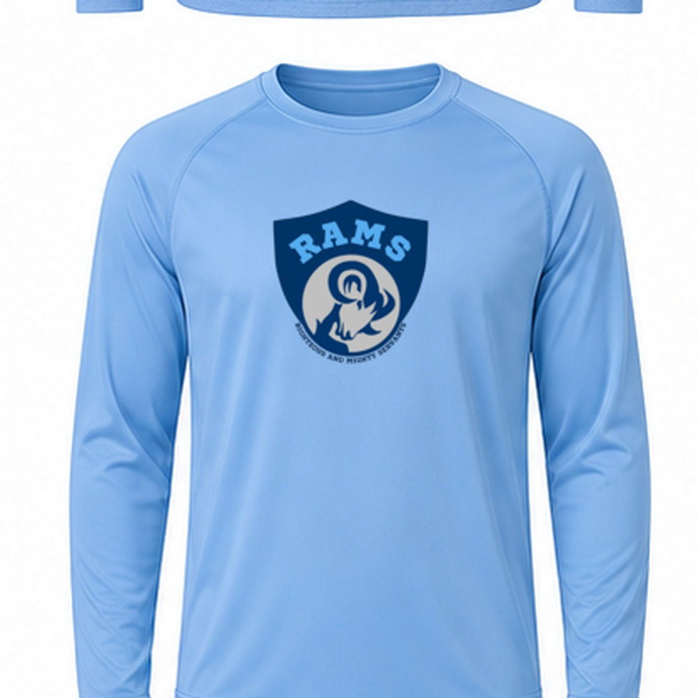 Rams Logo performance-long-sleeve in carolina blue