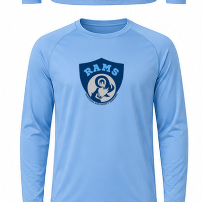 Rams Logo performance-long-sleeve in carolina blue