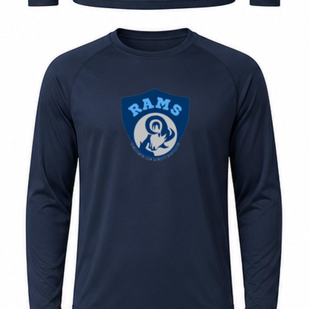 Rams Logo performance-long-sleeve in navy