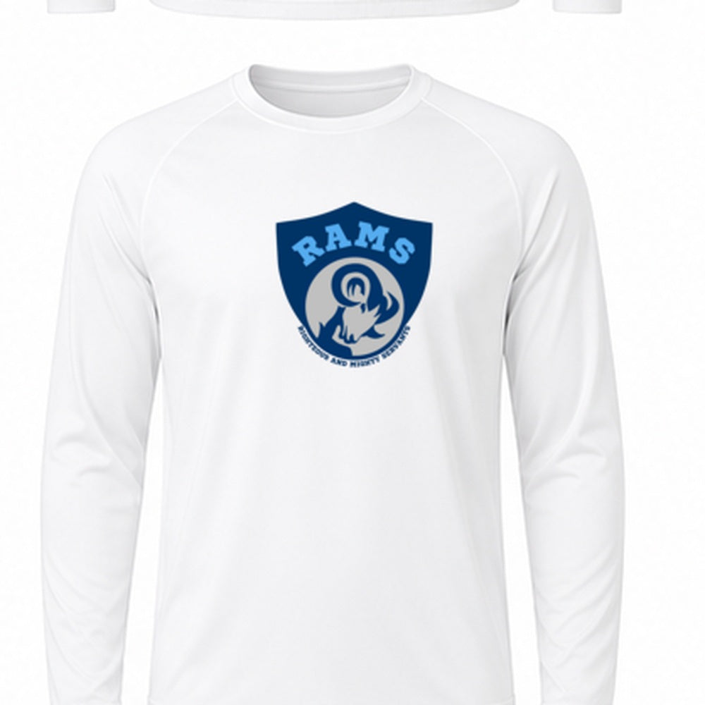 Rams Logo performance-long-sleeve in white