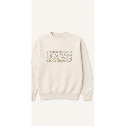 Rams Monochromatic embroidered comfort colors sweatshirt in ivory