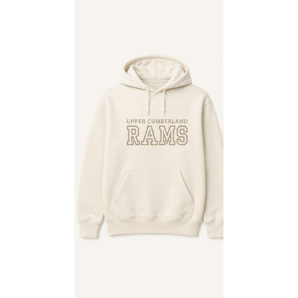 Rams Monochromatic embroidered gildan hoodie in ivory