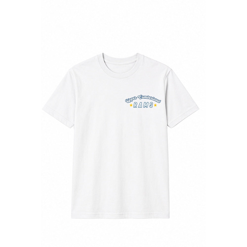Rams Kids adult T-shirt front in white