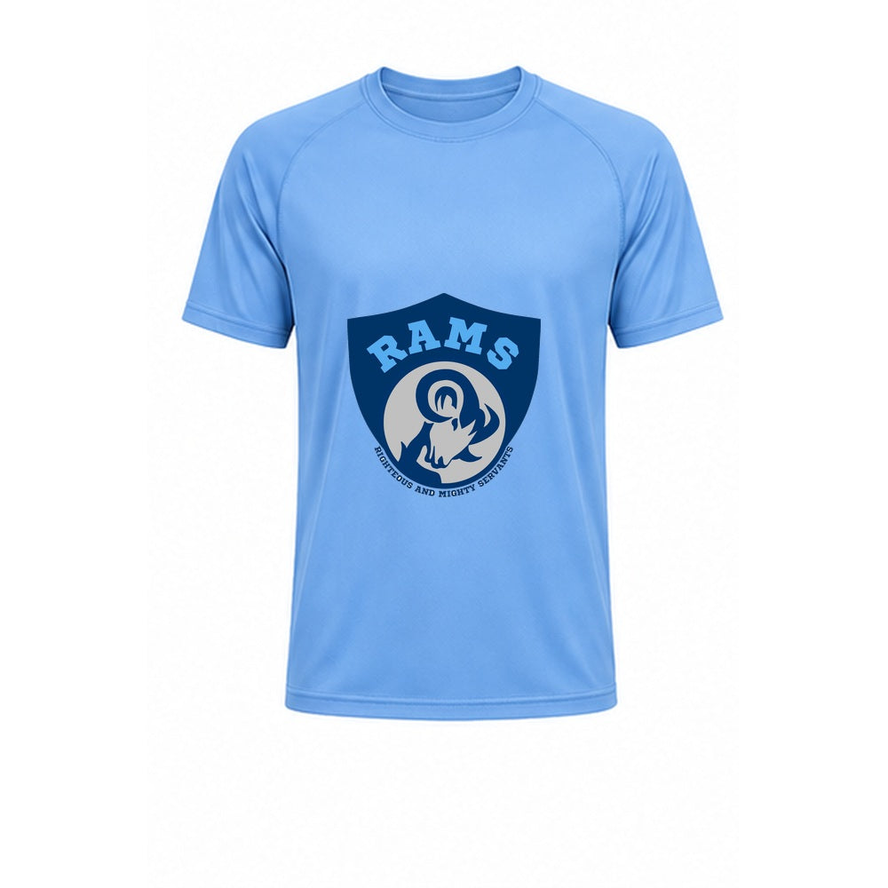 Rams Logo performance T-shirt in carolina blue