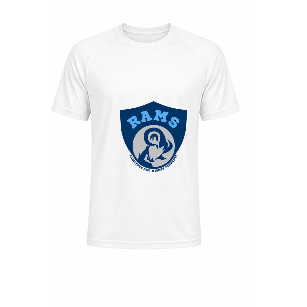 Rams Logo performance T-shirt in white