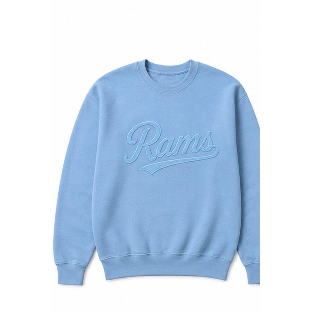Rams Retro embroidered sweatshirt in carolina blue with carolina stitching